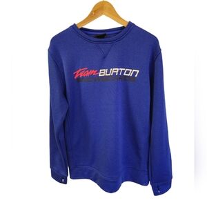 Team Burton Snowboards Oak Crew Graphic Pullover Blue Size Medium